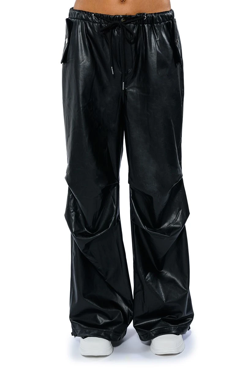 COLDER HOURS FAUX LEATHER PARACHUTE PANT 8 COLDER HOURS FAUX LEATHER PARACHUTE PANT - Image 6
