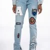 COLLEGIATE OUT OF YOUR LEAGUE HIGH RISE STRAIGHT LEG JEAN -akira shop collegiate out of your league high rise straight leg jean medium blue denim 1 1 c1 c1 c1 c1 c1