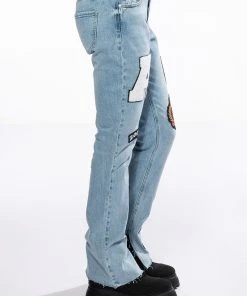 COLLEGIATE OUT OF YOUR LEAGUE HIGH RISE STRAIGHT LEG JEAN -akira shop collegiate out of your league high rise straight leg jean medium blue denim 6 6 c1 c1 c1 c1 c1