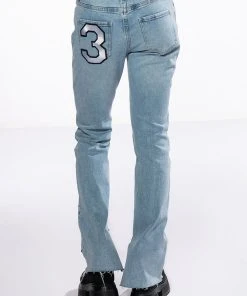 COLLEGIATE OUT OF YOUR LEAGUE HIGH RISE STRAIGHT LEG JEAN -akira shop collegiate out of your league high rise straight leg jean medium blue denim 8 8 c1 c1 c1 c1 c1
