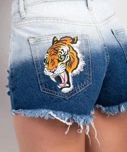 COME CLEAN OMBRE WASH CUT OFF DENIM SHORT -akira shop come clean ombre wash cut off denim short medium blue denim 7 7