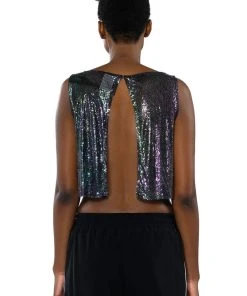 COME MY WAY HIGH SHINE CHAINMAIL TANK TOP -akira shop come my way high shine chainmail tank top green 9 9