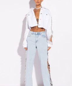 COVERED IN DIAMONDS RELAXED JEANS -akira shop covered in diamonds relaxed jeans light blue denim 4 4