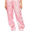 COZY MODE QUILTED SATIN BREAKAWAY JOGGER IN PINK