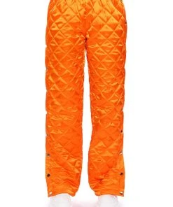 COZY MODE QUILTED SATIN BREAKAWAY JOGGER -akira shop cozy mode quilted satin breakaway jogger orange 7 7