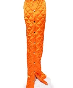 COZY MODE QUILTED SATIN BREAKAWAY JOGGER -akira shop cozy mode quilted satin breakaway jogger orange 8 8