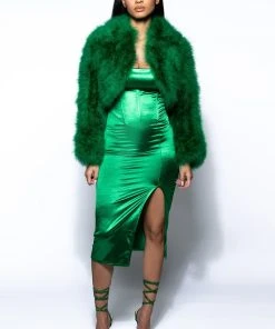 CROPPED FEATHER JACKET IN GREEN 19 CROPPED FEATHER JACKET IN GREEN -akira shop cropped feather jacket in green green 10 10