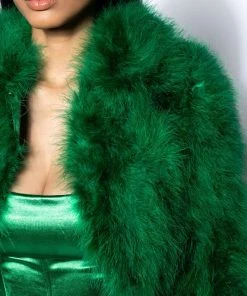 CROPPED FEATHER JACKET IN GREEN 18 CROPPED FEATHER JACKET IN GREEN -akira shop cropped feather jacket in green green 9 9