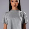 CURTAIN CALL OPEN BACK RHINESTONE CREW NECK TSHIRT -akira shop curtain call open back rhinestone crew neck tshirt heather grey 1 1 c1