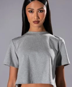 CURTAIN CALL OPEN BACK RHINESTONE CREW NECK TSHIRT