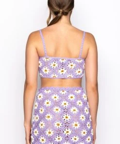 DAISY BABY CROCHET HANDKERCHIEF TOP -akira shop daisy baby crochet strapless top light purple 6 6