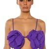 WHAT ITS LIKE FLORAL APPLIQUE BRALETTE 1 WHAT ITS LIKE FLORAL APPLIQUE BRALETTE -akira shop danza kuduro abstract floral bralette purple 1 1