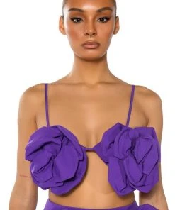 WHAT ITS LIKE FLORAL APPLIQUE BRALETTE