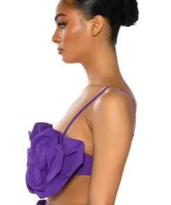 WHAT ITS LIKE FLORAL APPLIQUE BRALETTE 13 WHAT ITS LIKE FLORAL APPLIQUE BRALETTE -akira shop danza kuduro abstract floral bralette purple 5 5