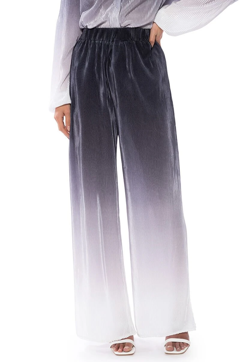 DAY TO NIGHT PLEATED SATIN WIDE LEG PANTS IN BLACK WHITE 3 DAY TO NIGHT PLEATED SATIN WIDE LEG PANTS IN BLACK WHITE