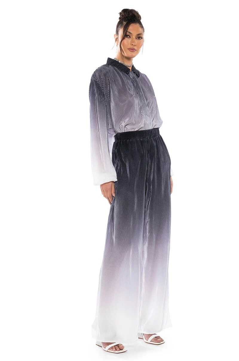 DAY TO NIGHT PLEATED SATIN WIDE LEG PANTS IN BLACK WHITE 6 DAY TO NIGHT PLEATED SATIN WIDE LEG PANTS IN BLACK WHITE - Image 4