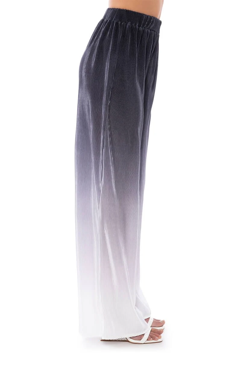 DAY TO NIGHT PLEATED SATIN WIDE LEG PANTS IN BLACK WHITE 9 DAY TO NIGHT PLEATED SATIN WIDE LEG PANTS IN BLACK WHITE - Image 7
