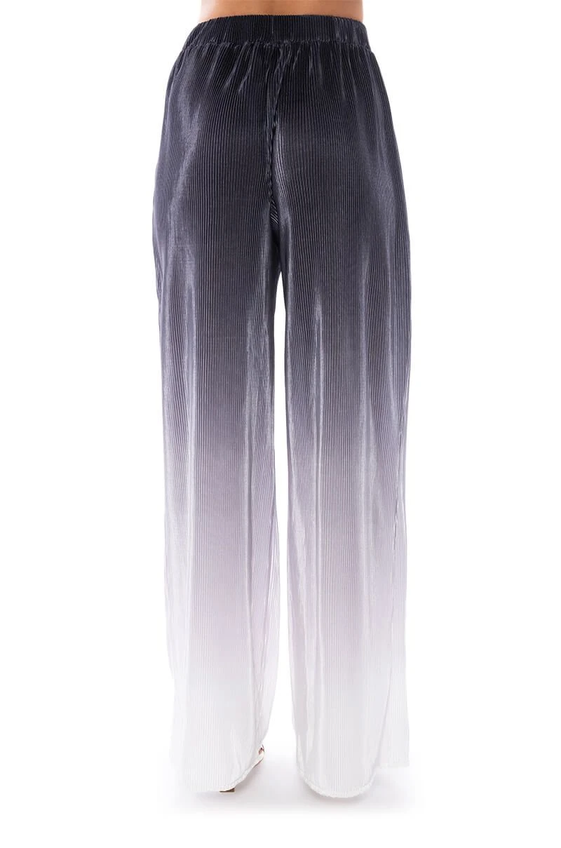 DAY TO NIGHT PLEATED SATIN WIDE LEG PANTS IN BLACK WHITE 10 DAY TO NIGHT PLEATED SATIN WIDE LEG PANTS IN BLACK WHITE - Image 8