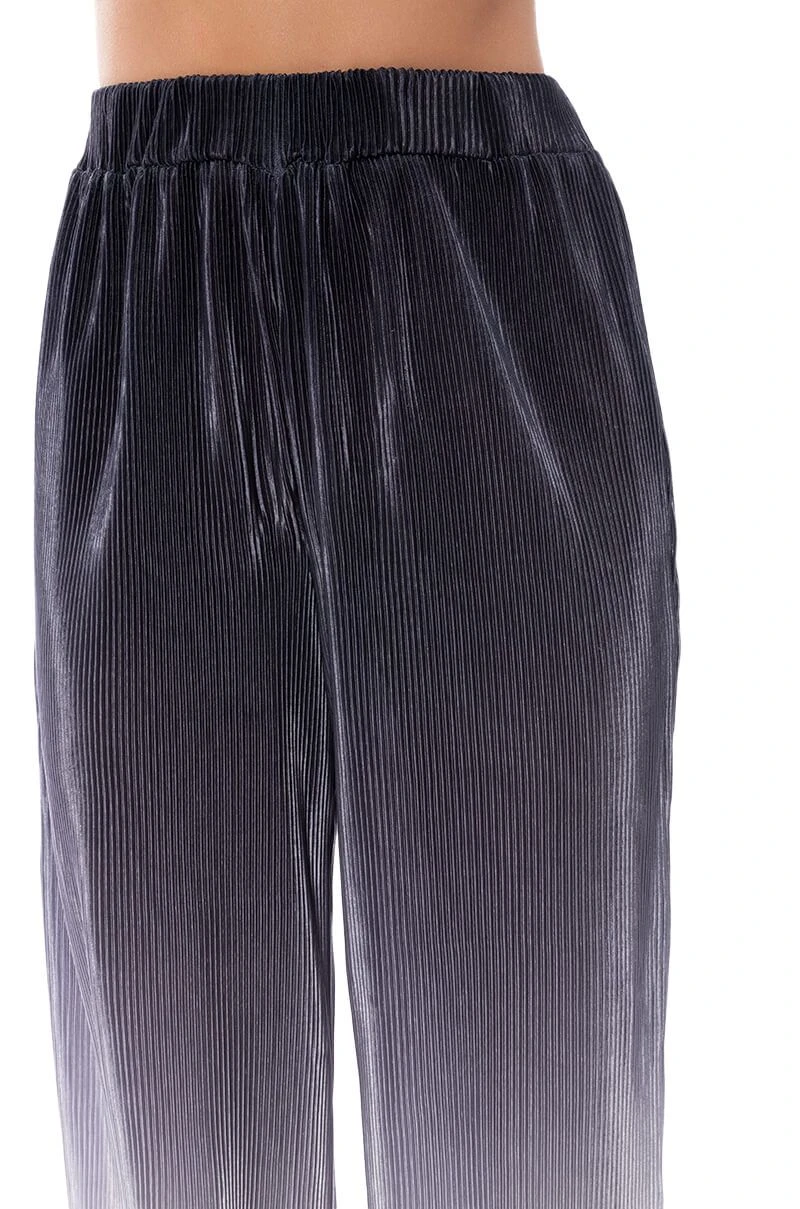 DAY TO NIGHT PLEATED SATIN WIDE LEG PANTS IN BLACK WHITE 11 DAY TO NIGHT PLEATED SATIN WIDE LEG PANTS IN BLACK WHITE - Image 9