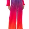 DAY TO NIGHT PLEATED SATIN WIDE LEG PANTS IN RED MULTI