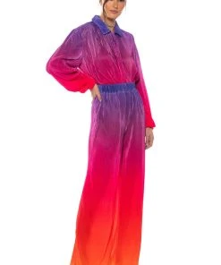 DAY TO NIGHT PLEATED SATIN WIDE LEG PANTS IN RED MULTI -akira shop day to night pleated satin wide leg pants in red multi red multi 3 3