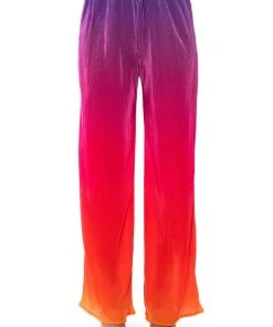 DAY TO NIGHT PLEATED SATIN WIDE LEG PANTS IN RED MULTI -akira shop day to night pleated satin wide leg pants in red multi red multi 5 5