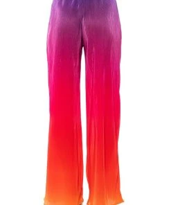 DAY TO NIGHT PLEATED SATIN WIDE LEG PANTS IN RED MULTI -akira shop day to night pleated satin wide leg pants in red multi red multi 7 7