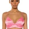 DAYDREAM SATIN FLORAL BRALETTE -akira shop daydream satin floral bralette pink 1 1