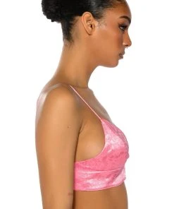 DAYDREAM SATIN FLORAL BRALETTE -akira shop daydream satin floral bralette pink 6 6
