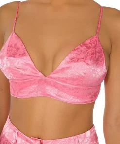 DAYDREAM SATIN FLORAL BRALETTE -akira shop daydream satin floral bralette pink 8 8