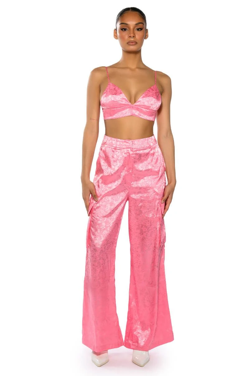 DAYDREAM SATIN FLORAL TROUSER 5 DAYDREAM SATIN FLORAL TROUSER - Image 3