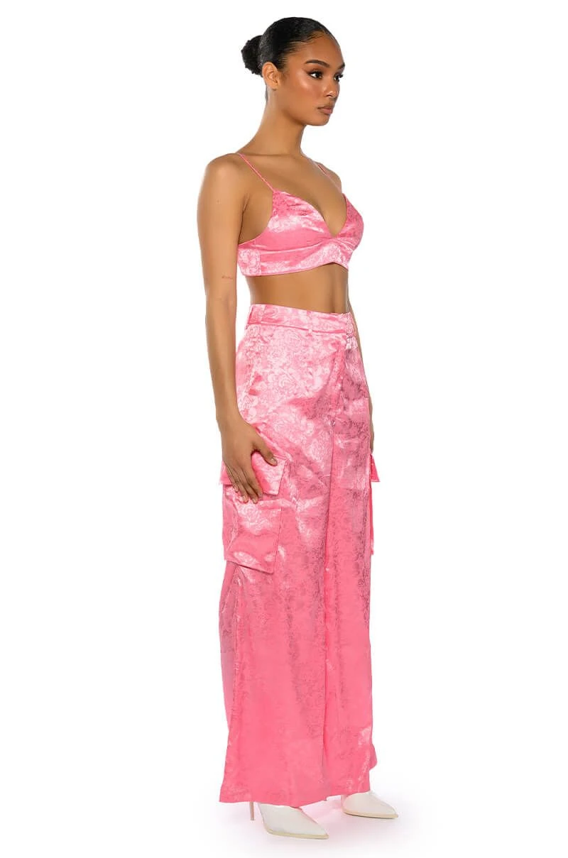 DAYDREAM SATIN FLORAL TROUSER 7 DAYDREAM SATIN FLORAL TROUSER - Image 5