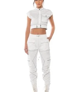 DESTINATION CARGO PANTS -akira shop destination cargo pants ivory 3 3