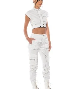 DESTINATION CARGO PANTS -akira shop destination cargo pants ivory 4 4