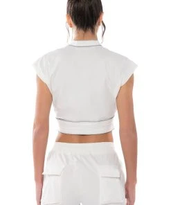DESTINATION CROPPED CARGO TOP -akira shop destination cropped cargo top ivory 6 6
