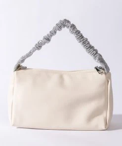 DESTINY RHINESTONE STRAP WHITE PURSE