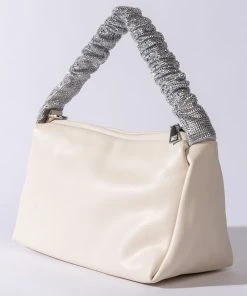 DESTINY RHINESTONE STRAP WHITE PURSE -akira shop destiny rhinestone strap white purse ivory 4 4