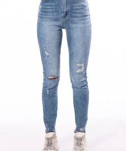 DETAILS MAKE PERFECTION HIGH RISE SKINNY JEANS -akira shop details make perfection high rise skinny jeans medium blue denim 3 3