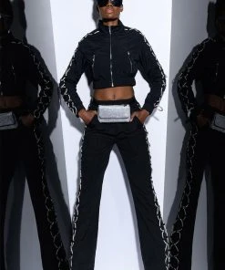 DIAMOND LACE UP TRACK PANT