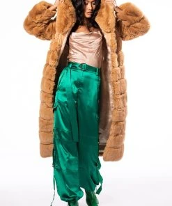 DIVA DRIP SLEEVELESS CHAIN DETAIL SATIN COWL NECK BLOUSE -akira shop diva drip sleeveless chain detail satin cowl neck blouse beige 5 5