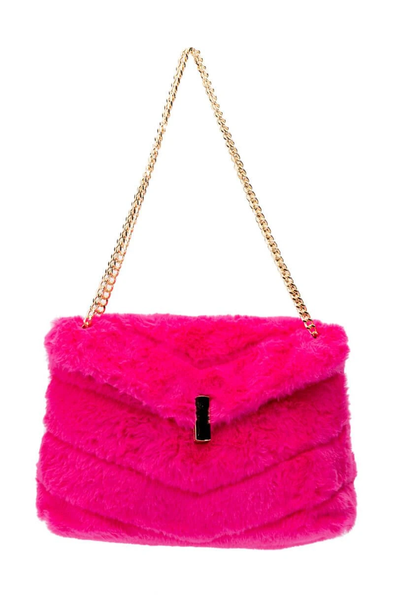 DIVINE FUCHSIA FAUX FUR PURSE 4 DIVINE FUCHSIA FAUX FUR PURSE - Image 2