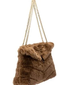 DIVINE TAN FAUX FUR PURSE -akira shop divine tan faux fur purse tan 3 3