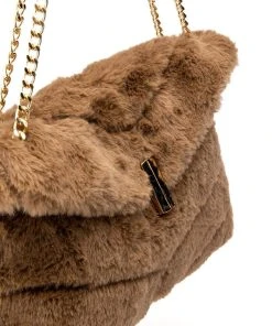 DIVINE TAN FAUX FUR PURSE -akira shop divine tan faux fur purse tan 4 4