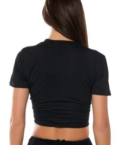 DOUBLE TAKE EMBELLISHED T SHIRT IN BLACK -akira shop double take embellished t shirt in black black multi 5 5