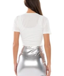 DOUBLE TAKE EMBELLISHED T SHIRT IN WHITE -akira shop double take embellished t shirt in white white black 4 4