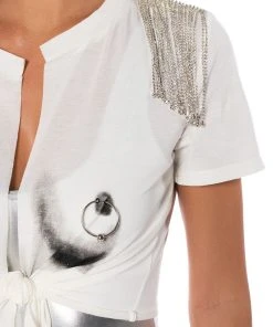 DOUBLE TAKE EMBELLISHED T SHIRT IN WHITE -akira shop double take embellished t shirt in white white black 5 5