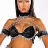 DRENCHED IN DIAMONDS SATIN BRA TOP -akira shop drenched in diamonds satin bra top black 1 1 c1