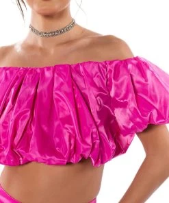 DRESS LIKE ROYALTY VOLUME CROP TOP -akira shop dress like royalty volume crop top pink 8 8