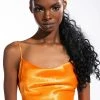 DUSK TILL DAWN CROPPED SLEEVELESS SATIN COWL NECK TANK TOP -akira shop dusk till dawn cropped sleeveless satin cowl neck tank top orange 1 1