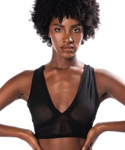 EASY GOING MESH DEEP V BRA TOP